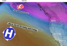 Unstable air over bay area continues into thursday but sunny weekend is ahead