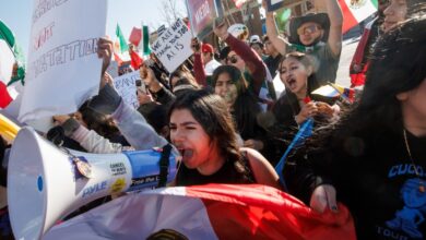 Hundreds gather in east san jose to protest threats of mass deportations