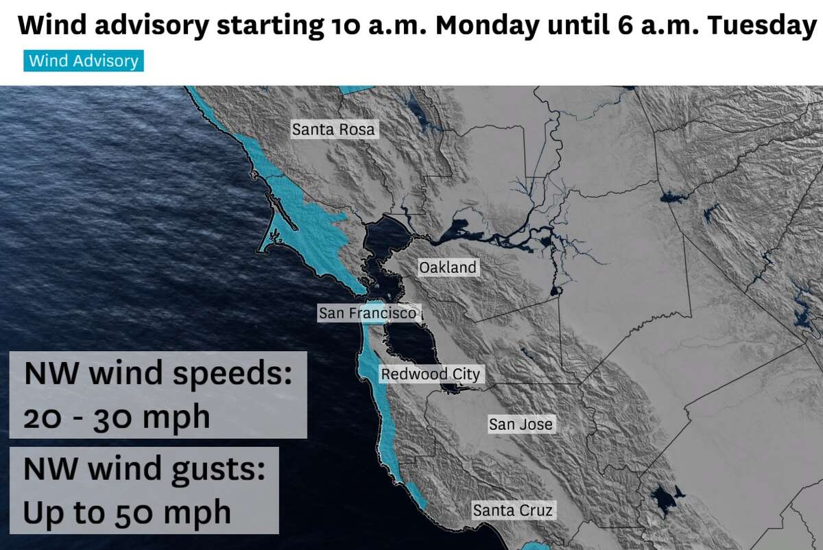 Onset of weekend will bring a wind advisory to bay area but fire danger considered low
