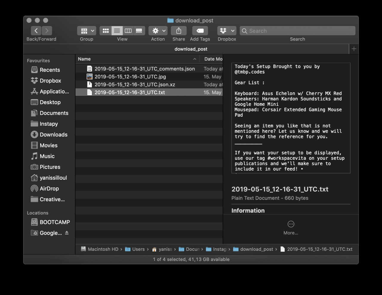 How to download instagram data using python