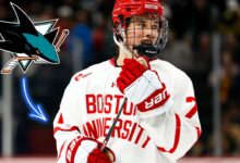 San jose sharks macklin celebrini calder trophy buffalo sabres colorado avalanche william eklund marc edouard vlasic blocked shots record