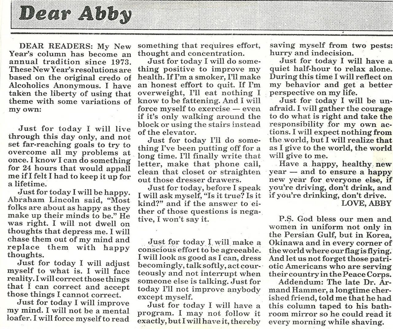 Dear abby kiss on the mouth