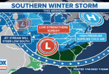 Winter storm deep south us