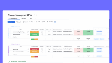 Change management plan templates tools