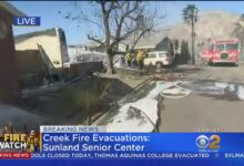 Fast moving wind driven hurst fire forces evacuations in sylmar