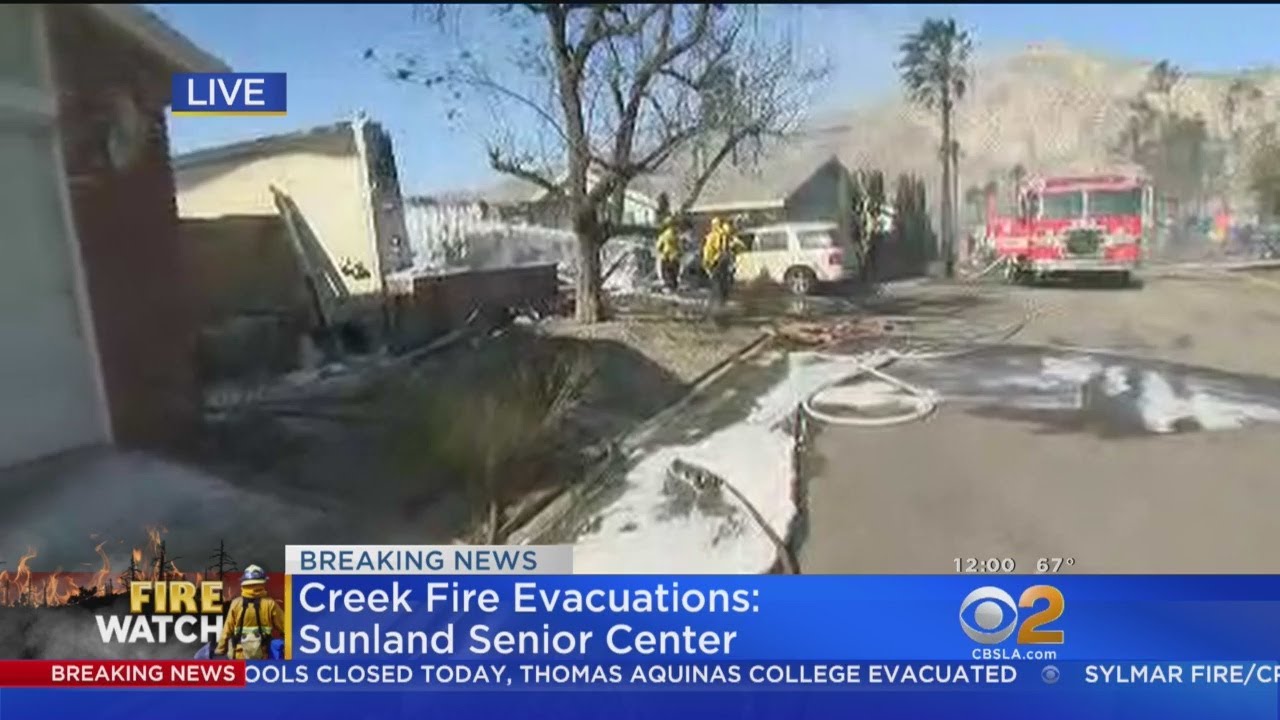 Fast moving wind driven hurst fire forces evacuations in sylmar